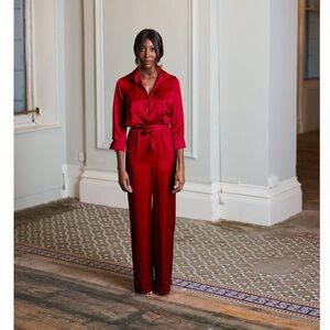 LOLA TARA 100% Japanese satin jumpsuit NWT size 2